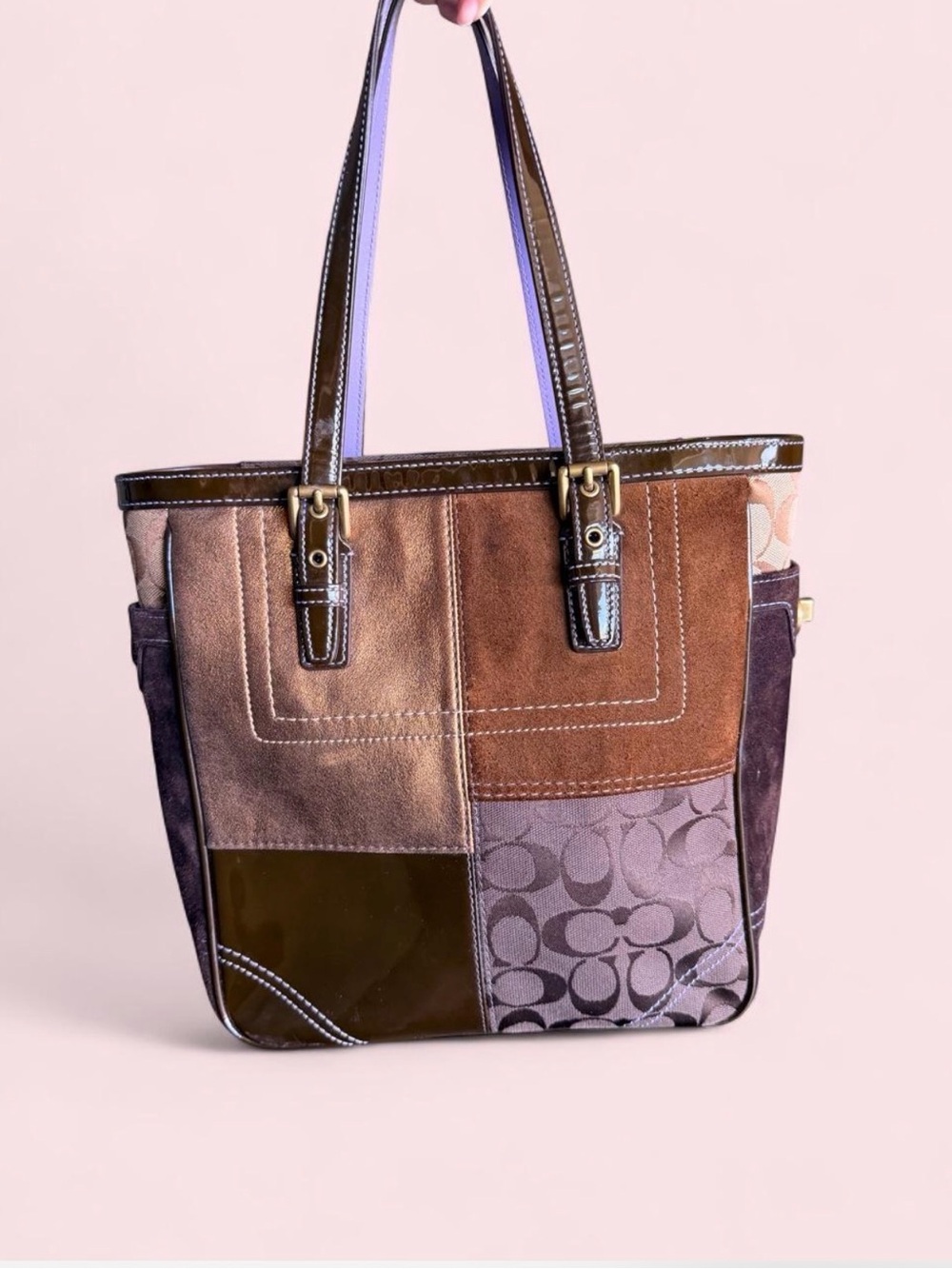 Coach y2k vintage Patchwork Tote Bag EUC - Picture 3 of 7